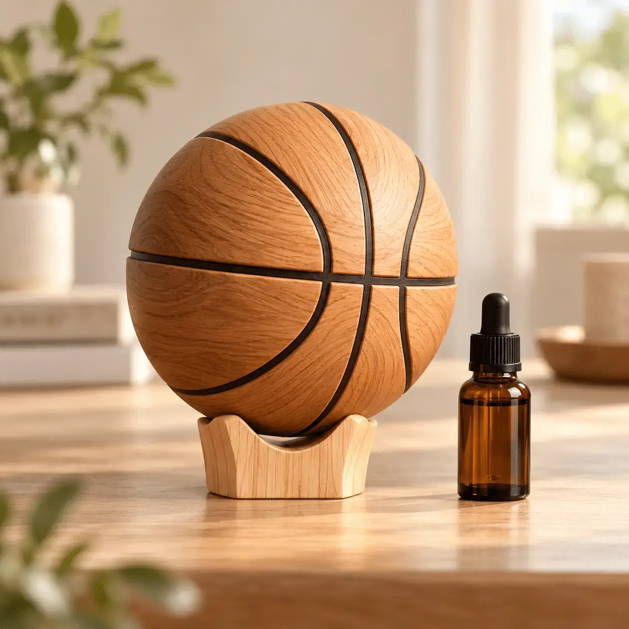 Carved wooden aroma diffuser 02 – Basketball