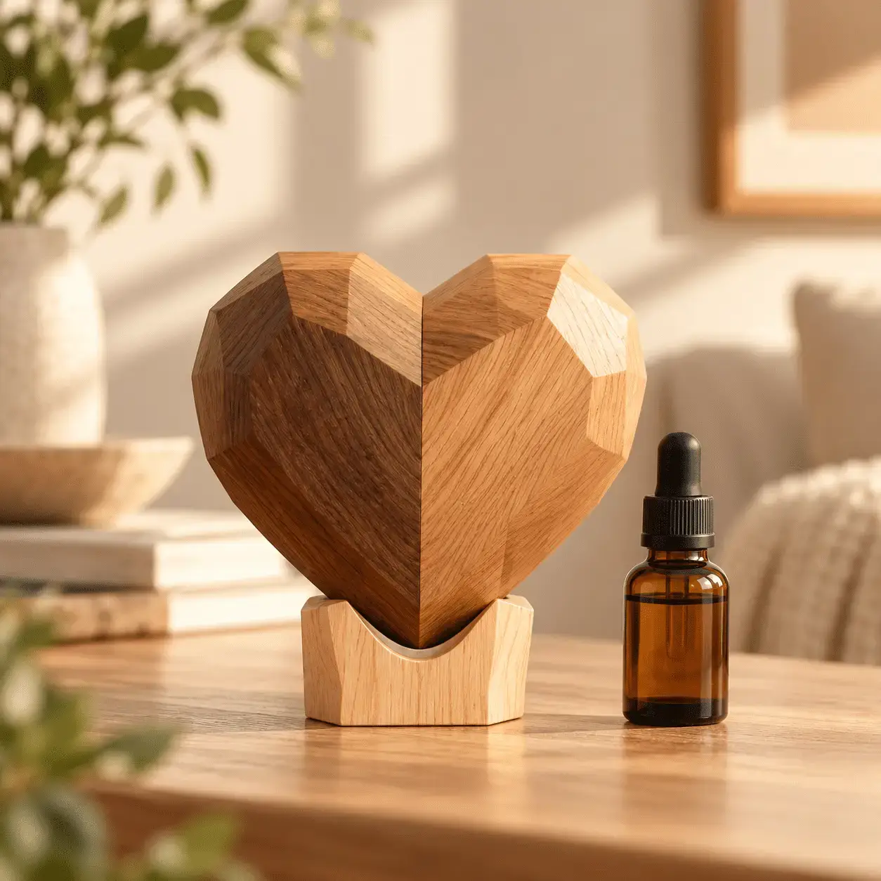 Carved wooden aroma diffuser 10 – Heart