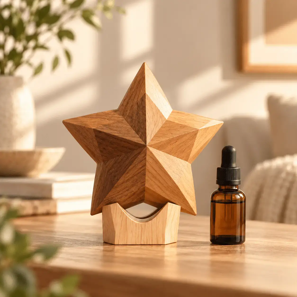 Carved wooden aroma diffuser 11 – Star