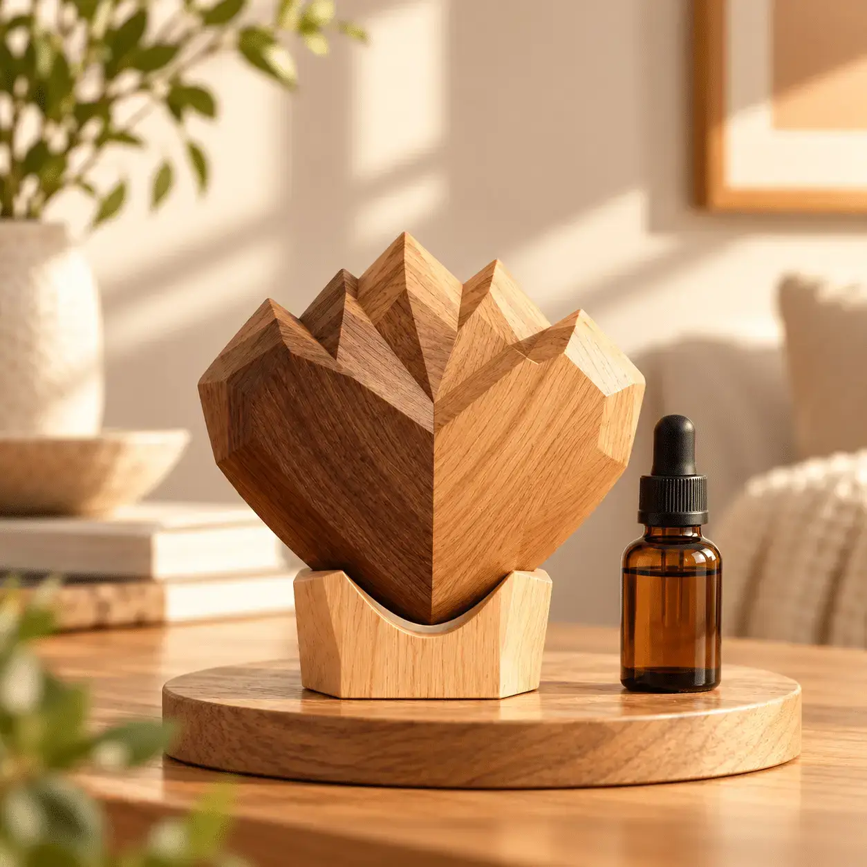Carved wooden aroma diffuser 13 – Mountain