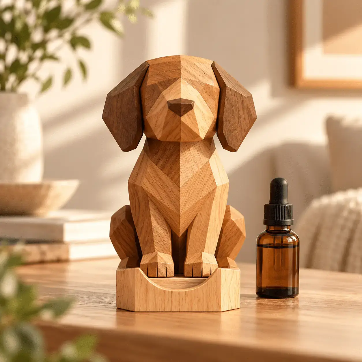 Carved wooden aroma diffuser 17 – Dog