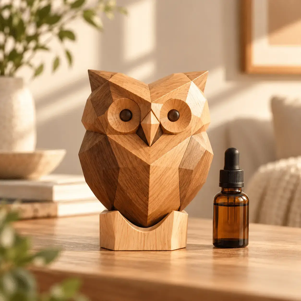 Carved wooden aroma diffuser 18 – Owl