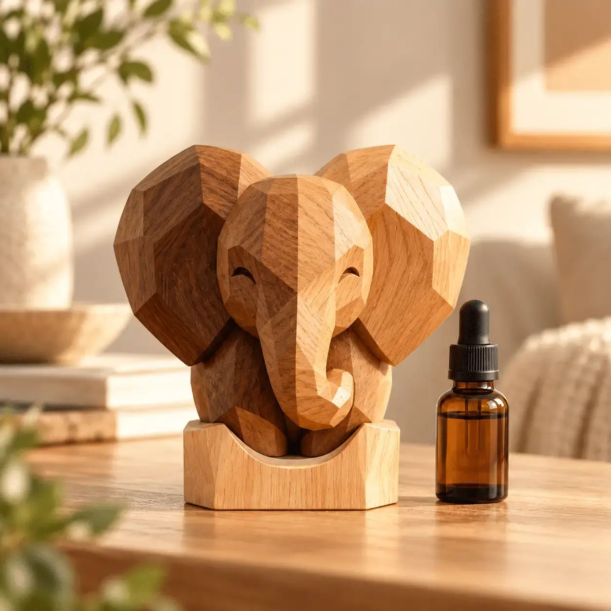 Carved wooden aroma diffuser 19 – Elephant